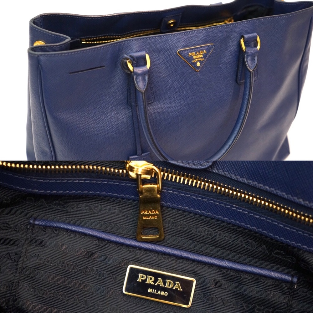 Prada Blue Saffiano Leather Lux Tote Bag - Picture 4 of 8
